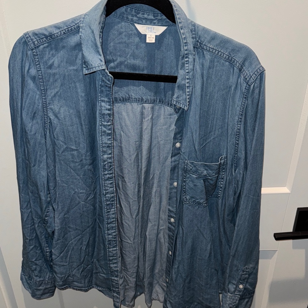 Blue Denim Button-Up Shirt